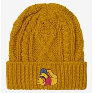 Disney Winnie the Pooh Pooh Bear Portrait Cable Knit Beanie - NWT